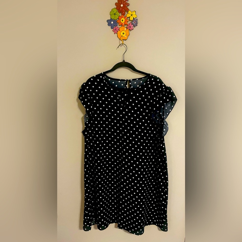Shein Curve, 3x black and white polka dot summer dress